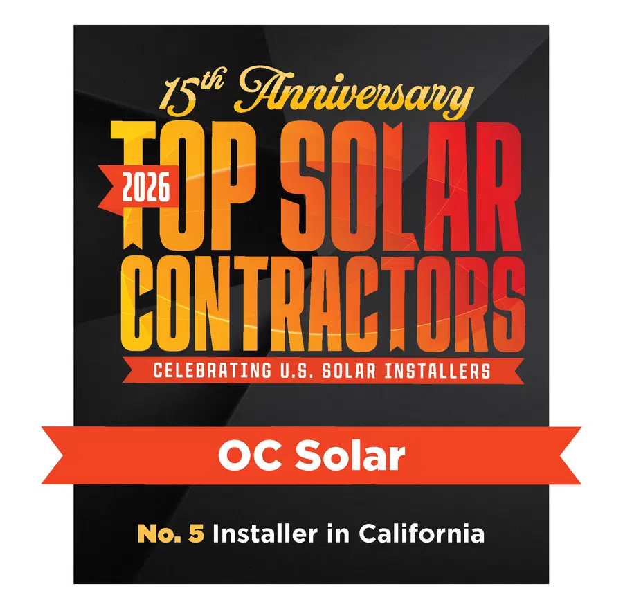 Solar Power World 2026 custom badge naming OC Solar No. 5 Installer in California