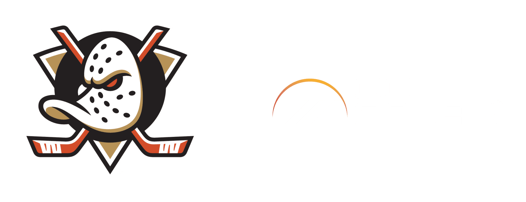 Official Partner of the Anaheim Ducks — the Anaheim Ducks and OC Solar logos side by side