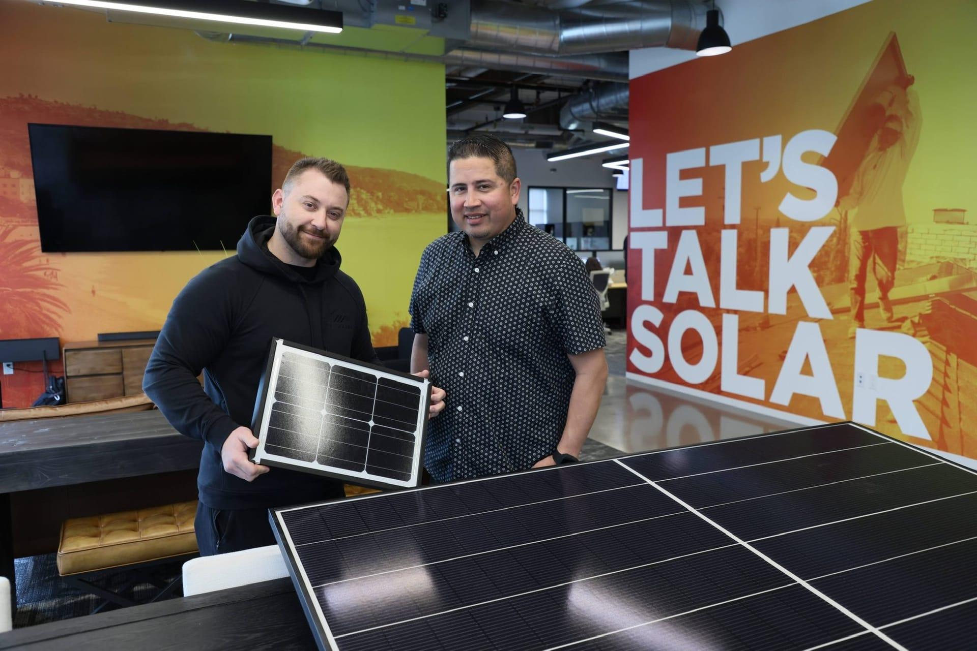 Inside OC Solar · Solar panel mural in the office