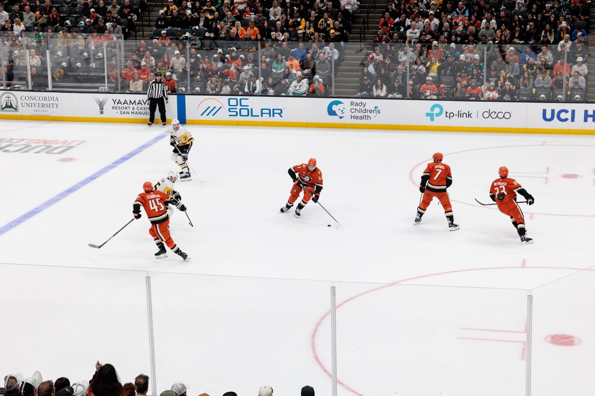 OC Solar and Anaheim Ducks partnership at Honda Center