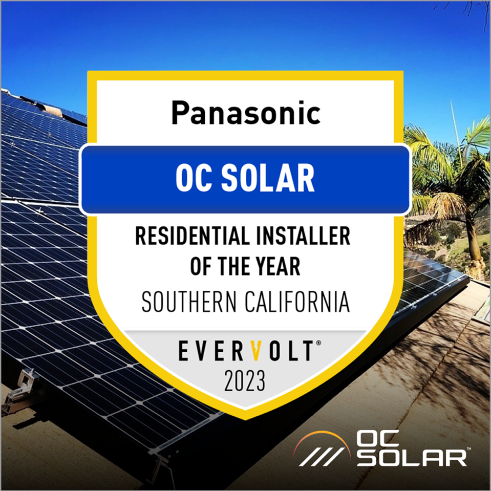 OC Solar - Residential Installer of the Year for Southern California 2023