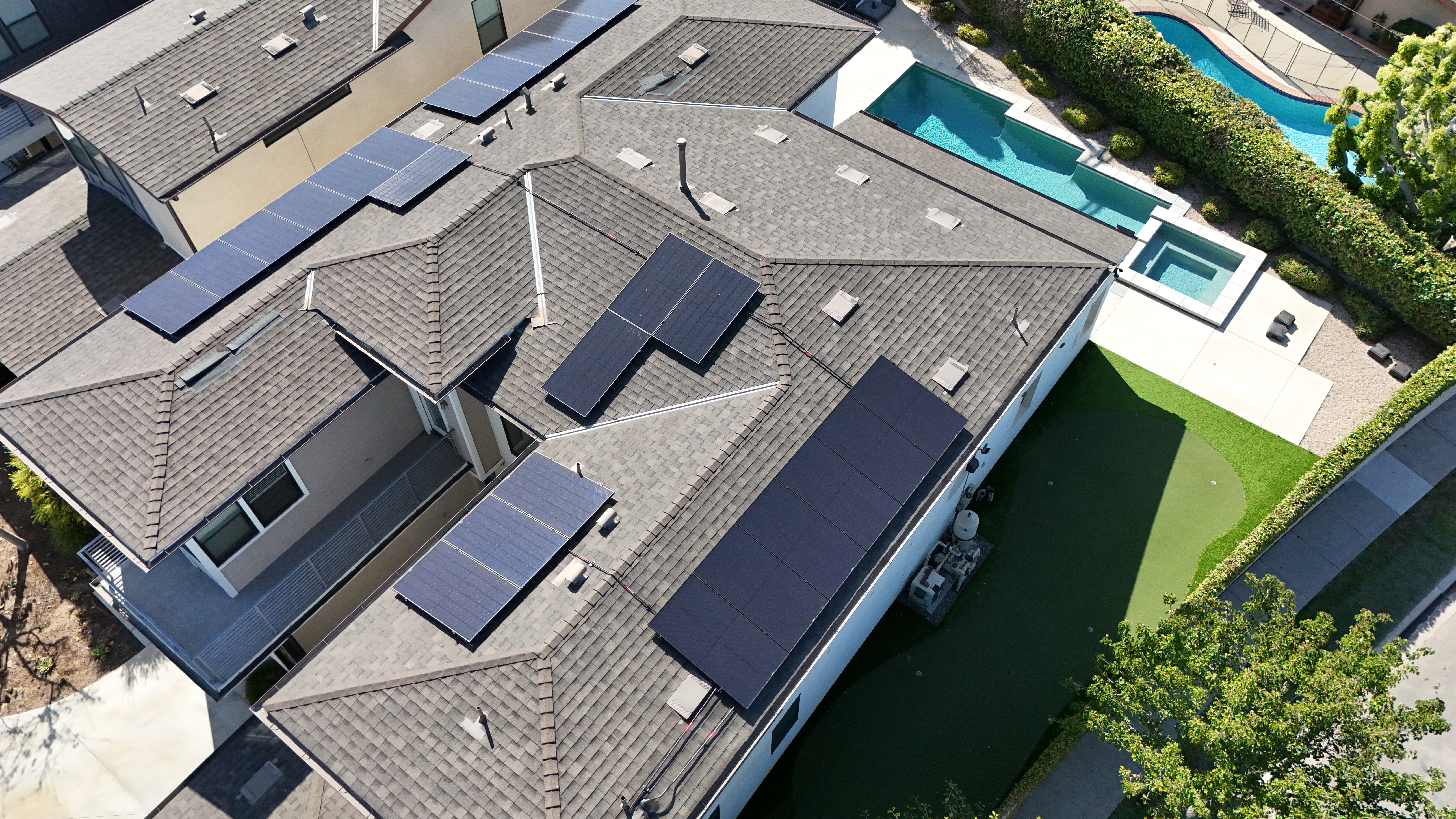 solar installation on composite shingle roof